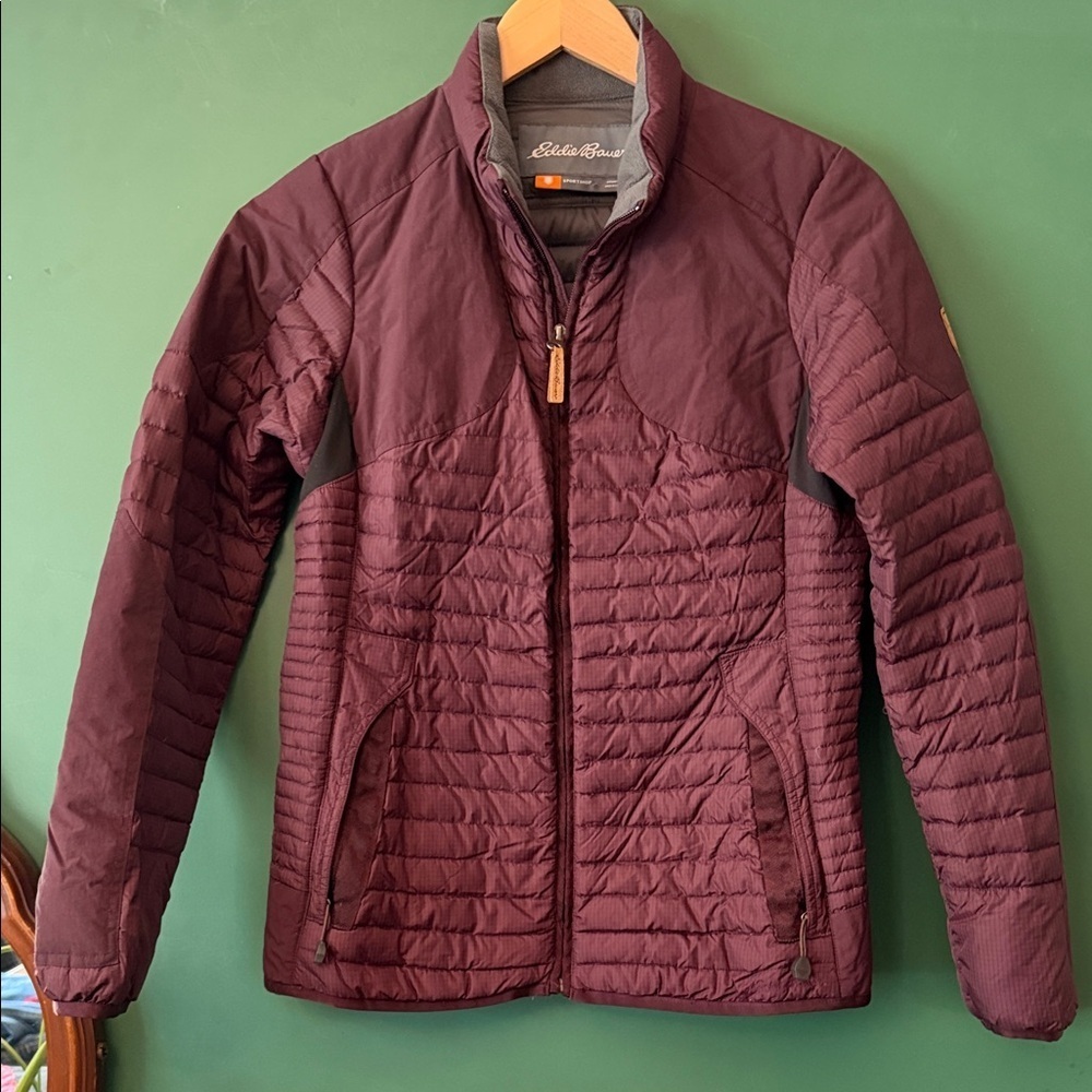 Eddie Bauer Womens S StormDown Quilted Goose-down Purple Jacket Winter Warm Puff